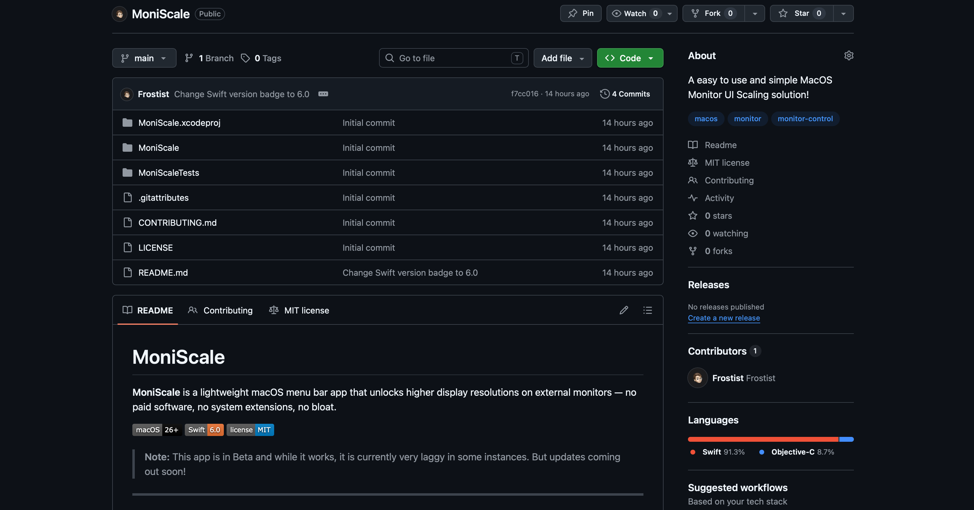 MoniScale project screenshot